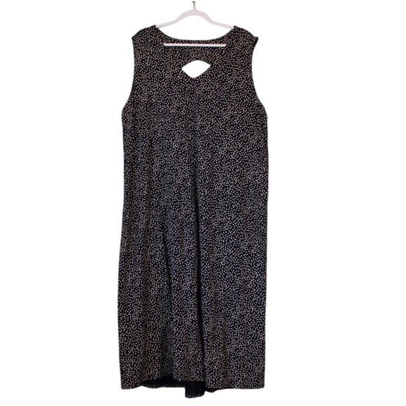 J Jill Wearever Collection Maxi Dress Size 4X Polka Dot Stretch Sleeveless - Picture 1 of 12